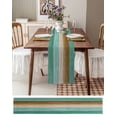 thumbnail image 6 of Table Runner Dresser Scarf 13 x 72 Inch Teal Green Brown Wood Grain Gradient Farmhouse Vintage Table Runners Non-Slip Heat Kitchen Dining Table Decor for Indoor Outdoor Home Party Decoration, 6 of 7