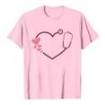 thumbnail image 4 of Chandails Mignons pour Femmes Col Rond Manches Courtes Mode T-Shirt à Imprimé Cœur Ample Léger Confortable Doux Chandail à Enfiler Ensembles Rose TTG, 4 of 4