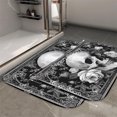 thumbnail image 4 of 1pc Skull with Roses Absorbent Non-Slip Bathroom Thickened Flannel Rug Decor,Soft,Quick Drying,Suitable For Indoor/outdoor Use,Bathrooms,Bedrooms,Kitchens,Terrace,Laundry Rooms,16"x24", 4 of 9
