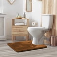 thumbnail image 1 of 1 Contour Clara Clark Bath Mat Bathroom Rug - Absorbent Memory Foam Bath Rugs - Non-Slip, Thick, Cozy Velvet Feel Microfiber Bathrug, Plush Shower, Toilet- Floor Bathmats Carpet - Brown - 24"x19", 1 of 6