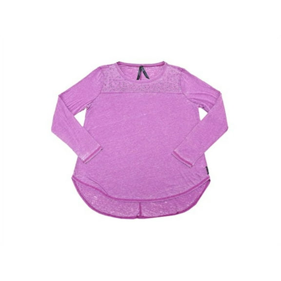 Seven7 Women's Size Small Long Sleeve Rhinestone Top, Viola Purple