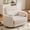 Extra-wide Beige, variant on Ebello Oversized Electric Power Glider Recliner Chair for Adults, Overstuffed Extra-Wide Seat Corduroy Rocker Sofa, Modern Round Accent Chair with USB & Type-C Ports, Beige