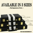thumbnail image 2 of Sun Flair Backgammon Set Leatherette 11 inch, Folding Classic Board Game, Smart Tactics Premium Best Strategy, Tip Guide Enclosed, Black 135S-3, 2 of 6