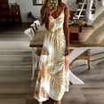 thumbnail image 7 of Womens Summer Beach Dresses Spaghetti Strap Vacation Cami Dress Sleeveless Aline Maxi Sundress Brown, S, 7 of 7