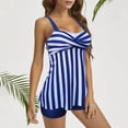 thumbnail image 2 of FhsagQ Swimsuit Sets for Women with Robe Suits Control Tankini Flowy Bathing Tank Swimwear With Boyshorts Piece Swimsuits Top Two Tummy for Women Swimwears Tankinis Set Blue XXXXXL, 2 of 9