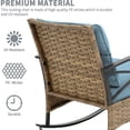 thumbnail image 6 of SEGMART 3 Piece Bistro Table and Rocking Chairs with Cushions, Patio Furniture Set for Home Pub Cafe Bistro, PE Rattan Outdoor Conversation Set, 2 Rocking Chairs and 1 Table, 6 of 10
