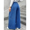 thumbnail image 2 of Women's Wide Leg Baggy Jeans Plus Size Loose Elastic Waist Denim Pants With Deep Pockets Light Blue, 2 of 5