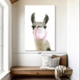 thumbnail image 2 of Elephant Stock Bubble Gum Llama Wall Art - Vertical Canvas Wall Art - Living Room Wall Decor - Animal Canvas - Gray And Pink Decor - 34" x 51", 2 of 4