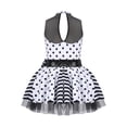 thumbnail image 2 of YEAHDOR Little Girls Ballet Tutu Dress Polka Dots Shiny Sequins Jazz Latin Dance Dress,Sizes 4-14 White 8, 2 of 7