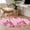 Pink HotPink White, variant on Round Area Rug 4 Ft, Valentine's Day Washable Non-Slip Circle Carpet for Living Room/Bedroom, Ombre Pink Gnomes Love Roses Romantic Low-Profile Crawling Mats Collection Rugs for Indoor