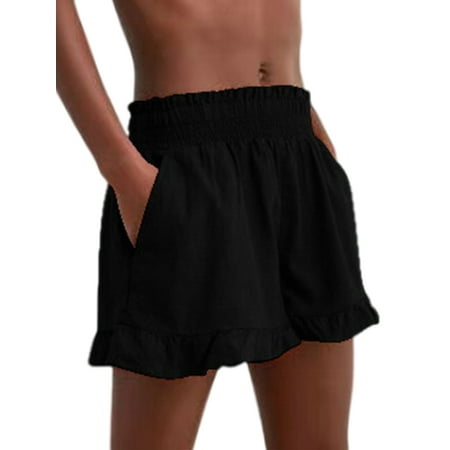 

Beiwei Women Hawaii Bermuda Shorts Hight Waist Beach Casual Bottoms Shorts With Pockets Baggy Biker Shorts Pajamas Loungewear Shorts