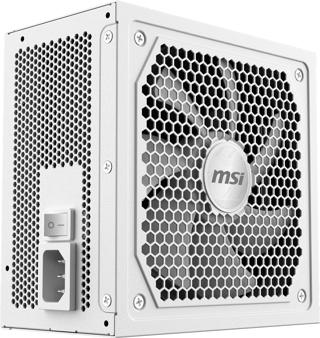 MSI MAG A1000GL PCIE5 WHITE Gaming Power Supply, Full Modular, 80 Plus Gold-certified 1000W, Active PFC, ATX 3.1 Compatible, PCIe 5.1 Ready PSU