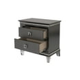 thumbnail image 2 of Lavish Bedroom Nightstand in Dark Gray Wood with Acrylic Legs, 2 of 2