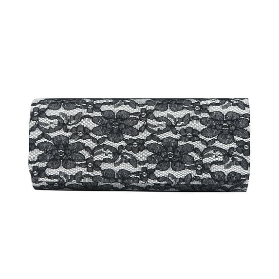 Elegant Lace Floral Fabric Flap Clutch Evening Bag