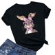 thumbnail image 2 of Pantalones Cortos para las Mujeres Sexy Pascua Moda Impresión Cuello Redondo Tee, Poliéster Ligero Casual Top para Primavera Verano Diario, Blusa de Suéter, 2 of 4