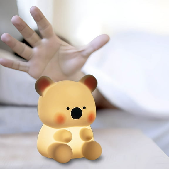 Koala Night Light for Kids Silicone Bedside Bedroom Lighting, Baby Nursery Light Sleeping NightLights, Color Lamps - Eye Caring, Adjustable Brightness