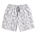 thumbnail image 3 of Uemuo Elegant ice skates snowflakes Pattern Men's Swim Trunks Hawaiian Beach Bathing Suit Swimsuits Beach Quick-Dry Shorts with Pockets-Small, 3 of 9