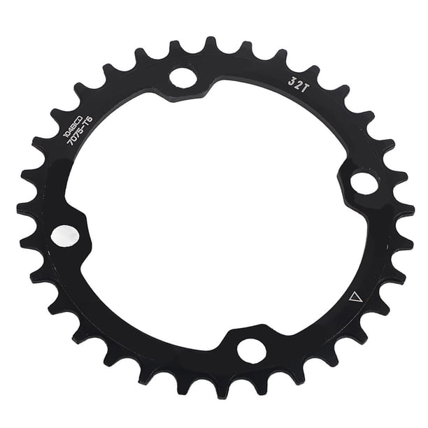 Piezas de reparación de plato de manivela simple de acero para bicicleta de montaña BCD 104 de 32/34/36/38T (negro de 32T)