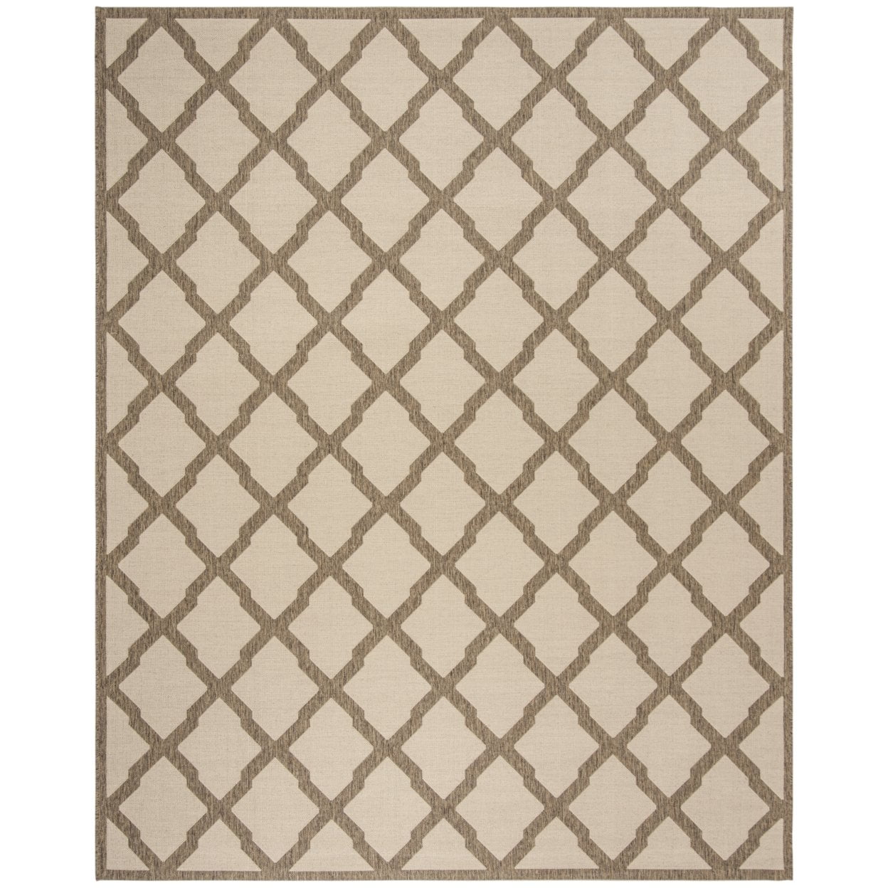SAFAVIEH Beach House Loraine Trellis Indoor/Outdoor Area Rug Cream/Beige, 6'7" x 6'7" Square