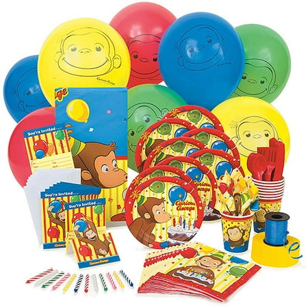 Curious George Party  Supplies  Kit  for 8 Walmart com