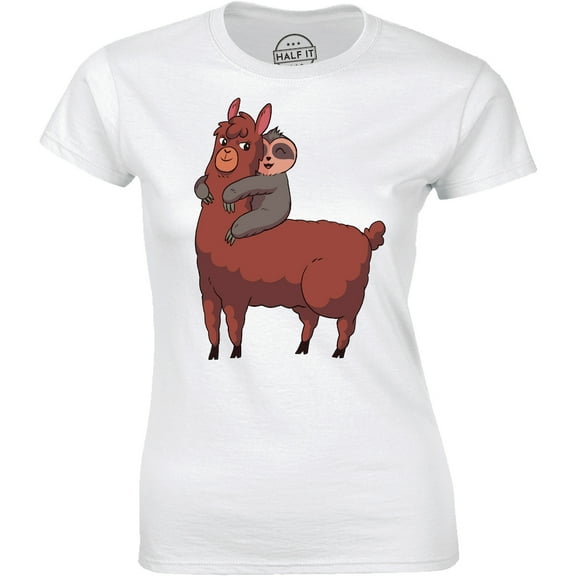 Cute Funny Sloth Riding On Llama Lovers Women's Gift T-Shirt