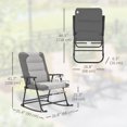 thumbnail image 2 of CoSoTower Folding Rocking Chair Set of 2 Padded Rockers with Armrest, Light Grey, 2 of 7