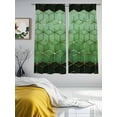 thumbnail image 3 of Green Geometric Sheer Curtains 63 Inch Length 2 Panels Set, Ombre Modern Abstract Art Voile Window Treatment Rod Pocket Curtains Sheers Drapes for Bedroom/Living Room/Kitchen 52x"63"x2, 3 of 7