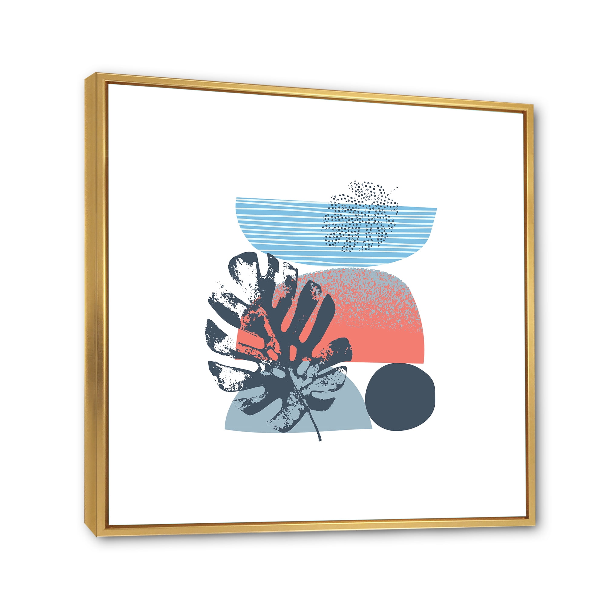 Designart 'Abstract Colorful Geometric Art Collage IV' Modern Framed Canvas Wall Art Print