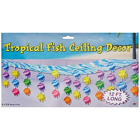 Beistle 50334 Tropical Fish Ceiling Decor 12 Inch By 12 Feet