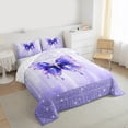 thumbnail image 3 of Castle Fairy Purple Crystal Butterfly 2Pcs Bedding Comforter Set for Girls Boys Teens,Abstract Gradient Twin Comforter Sets,Dreamy Princess Breathable Bedding Set,Microfiber Bedroom Decor, 3 of 8
