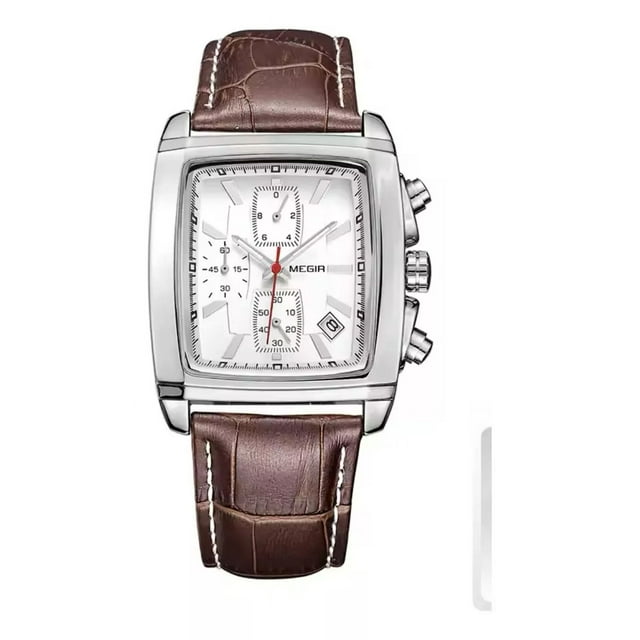 Reloj Cuarzo Megir Hombre Casual Café Con Estuche