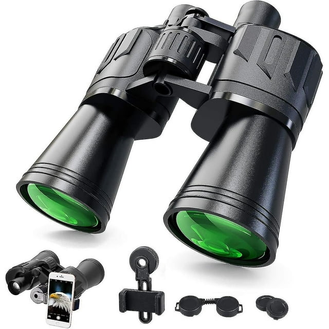 Binoculares compactos de Alta Potencia Binoculares Grandes a Prueba de Agua con visión Nocturna Baja para Caza, observación de Aves, Viajes, Turismo, Negro