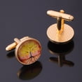 thumbnail image 3 of Gemelos Life Tree con diseño redondo vintage para hombre, 3 of 3