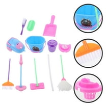 UNOMOR 1 Set Preschooler Cleaning Tools Dollhouse Miniature Cleaning Toys Plastic Assorted Color