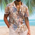 thumbnail image 2 of Camisas De Sport Para Hombre Hombres Casual Manga corta Primavera Verano Turndown Neck 3D Impreso Camisas Moda Top Blusa Camisas (Khaki, M), 2 of 4