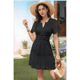 thumbnail image 2 of V Neck Eyelet High Waist A-Line Skirt, 2 of 7