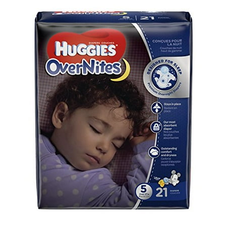 HUggIES OverNites Diapers, Size 5, 21 count, JUMBO PAcK Overnight