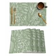 Sage Green Fern Plant Leaves Table Runner Home Wedding Table Mat