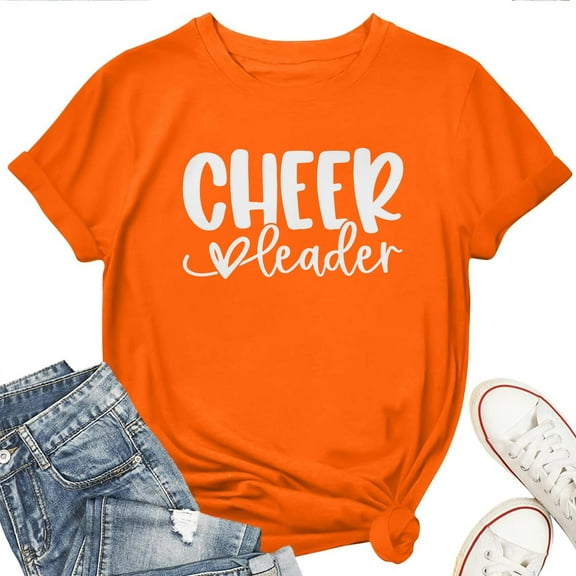 Cheer Leader Women's T-Shirt – Cheerleading Graphic Tee, Cute Team Spirit Top for Game Day, Pep Rally, School Events