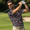 thumbnail image 3 of KUIFORTI Funny Matching Couple Golf Shirts Heart Polka Dot Quarter Zip Lapel Stand Collar His and Hers Matching Sport Outfits Quick Dry Breathable for Golf Tennis Casual Wear Summer Vacation Gifts, 3 of 5