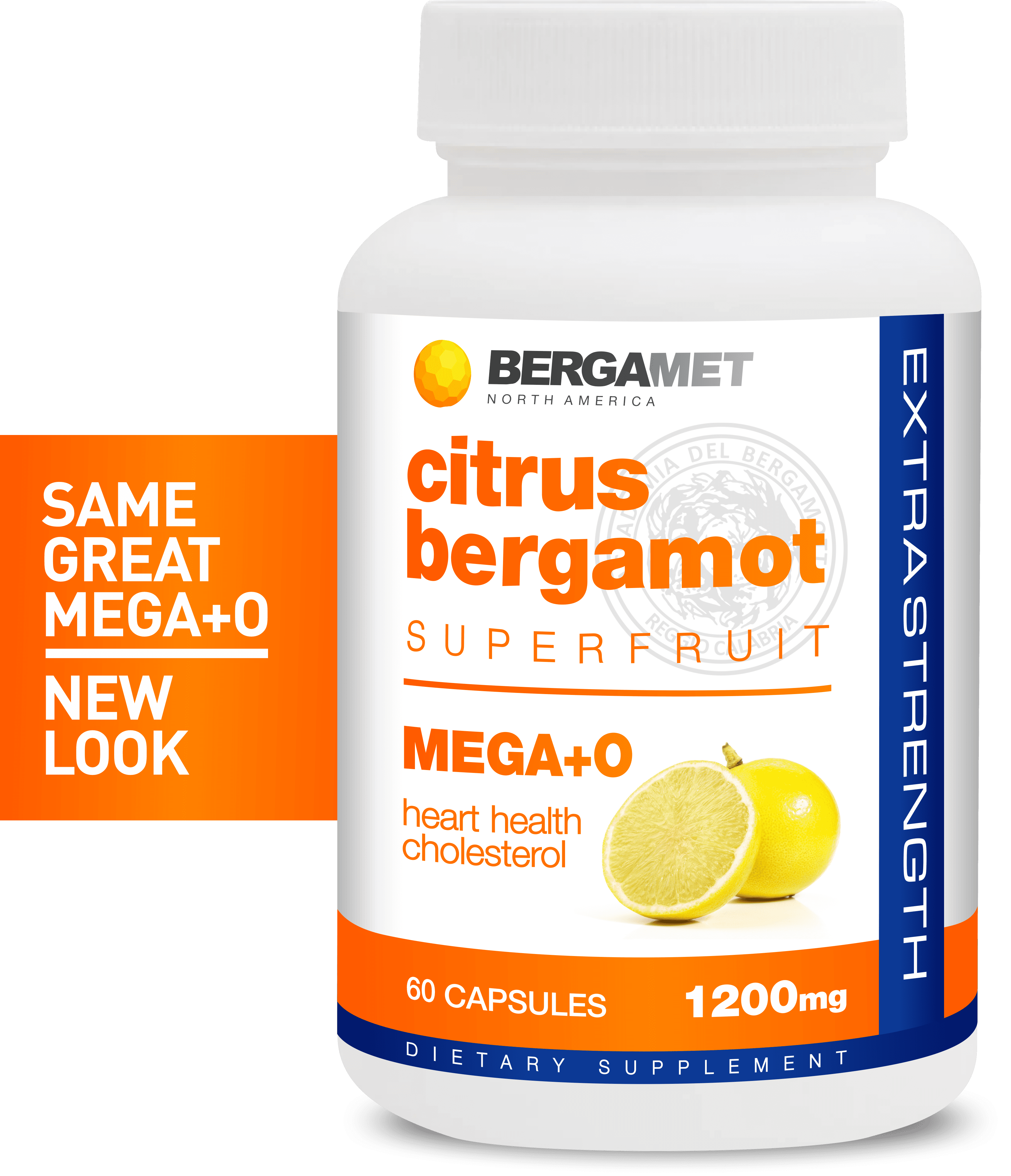 Citrus Bergamot Mega+O Bergamot Supplement for High Cholesterol - High Cholesterol Supplement - Cholesterol Supplements - Bergamot Capsules