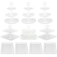 thumbnail image 4 of NWK 10 pieces Dessert Cake Stand Set with Appetizer Trays, for Birthday Baby Bridal Shower Party (White), 4 of 4