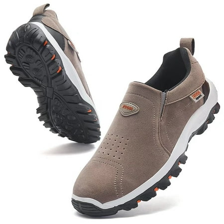 

Hobibear Mens Sneakers Leather Running Shoes Trainers Sneaker Casual Hiking Shoes Black US11