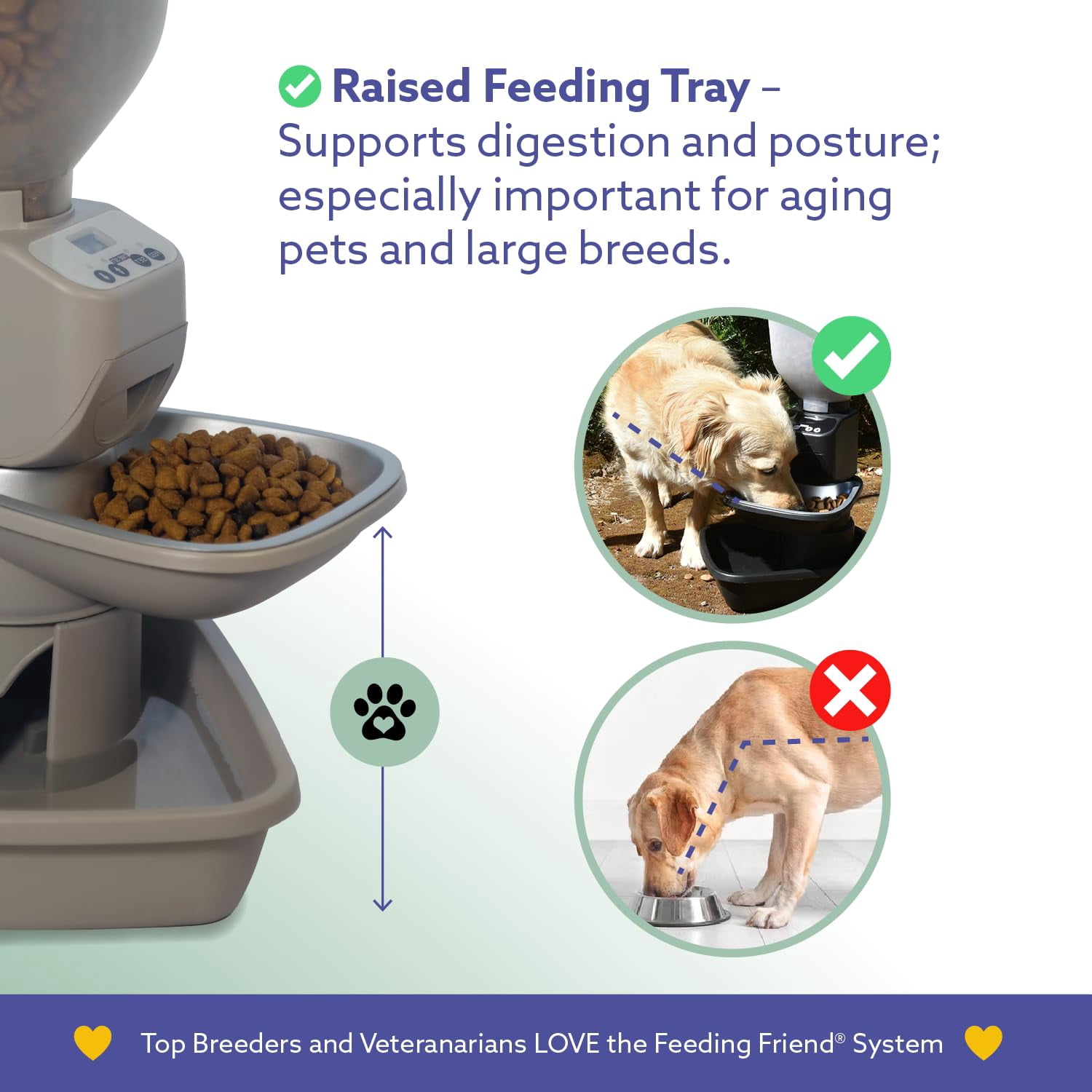 Feeding Friend Automatic Dog & Cat Food Feeder with Water Dispenser – Smart Pet Feeder with Portion Control, OLED Display, Anti Jam Design, Battery Operated Dispenser for Medium Pets 15-30 lbs- Taupe