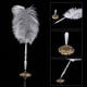 thumbnail image 2 of Pluma de avestruz pluma de cisne de lujo pluma de escritura pluma de boda pluma de firma con soporte de Metal, 2 of 6