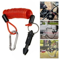 Caravan RV Breakaway Cable Coiled Cable Pin Electric Switch Brake 4inch Red Rope Safety Cable Replacement Auto Part