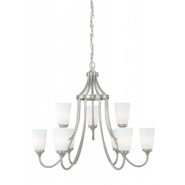 Vaxcel International H0056 Lorimer 9L Chandelier - Satin Nickel