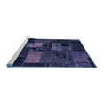 thumbnail image 2 of Ahgly Company Machine Washable Indoor Round Oriental Blue Modern Area Rugs, 8' Round, 2 of 4