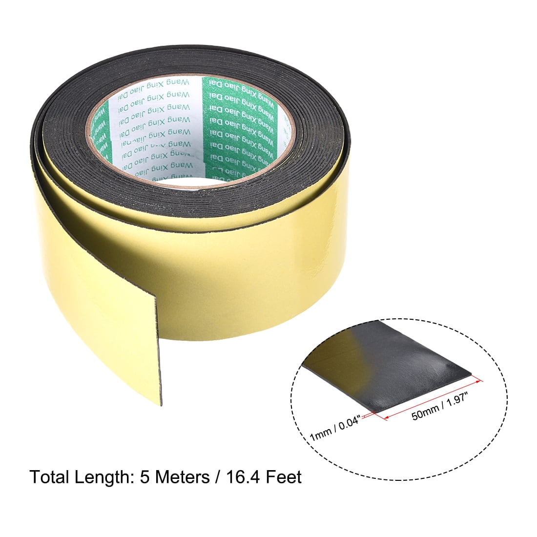 Unique Bargains Foam Seal Tape for Weatherproofing 50mm Wide 1mm Thick 16.4 Feet Long