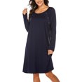 thumbnail image 5 of Avidlove Women’s Nursing/Delivery/Labor Nightgown Long Sleeve Maternity Sleepshirt for Breastfeeding with Button, 5 of 7